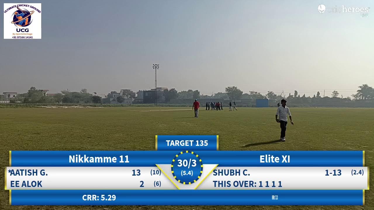 Elite XI vs Nikkamme 11 | UCG Practice Matches(League Matches) | Live - Greater Noida UCG(Ultimate…