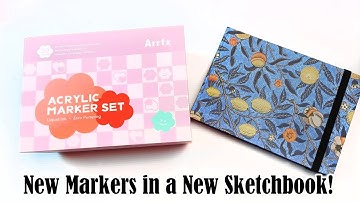 Starting a New Sketchbook with New Arrtx Direct Liquid Acrylic Paint Markers!