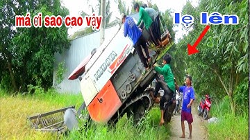 XEM CẢNH MÁY CẮT LÚA KUBOTA DC70 BINH XUỐNG DỐC BƠ CAO CẤM ĐẦU amazing video new