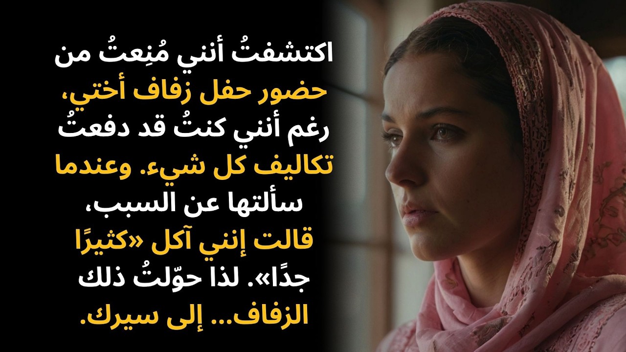 اكتشفتُ أنني مُنِعتُ من حضور حفل زفاف أختي، رغم أنني كنتُ قد دفعتُ تكاليف كل شيء.