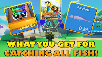 WHAT YOU GET FOR CATCHING ALL THE FISH (Seaside Dogcat!) - Roblox Mining Simulator 2