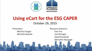 ESG Webinar: Using eCart for the ESG Caper - 10/29/15