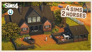 Small Dark Modern Horse Ranch  The Sims 4 Speed Build | One Pack Build: Horse Ranch | No CC