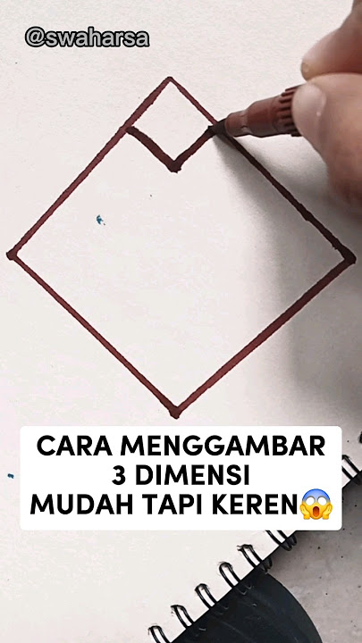 CARA MENGGAMBAR 3 DIMENSI SUPER MUDAH TAPI KEREN😱‼️#youtubeshorts #menggambar  #shorts #feed #fyp