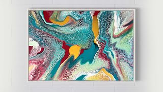 My BOLDEST Pour Painting Yet! 🔴 🟡 🟢 🔵 Swipe on a Large Canvas by Becca Harkins Art 2,387 views 8 months ago 8 minutes, 28 seconds