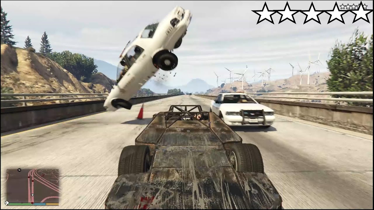 GTA 5 RAMP BUGGY VS POLICE CHASE FIVE STAR RAMPAGE with Michael (Cop ...