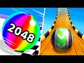 Ball run 2048  sky rolling ball 3d  all level gameplay androidios  new apk mega update