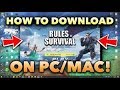 كيفية تحميل لعبة RULES OF SURVIVAL للوندوز PC