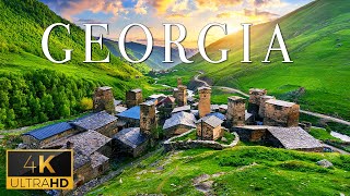 FLYING OVER GEORGIA (4K Video UHD)  Relaxing Music With Stunning Beautiful Nature Film For Reading