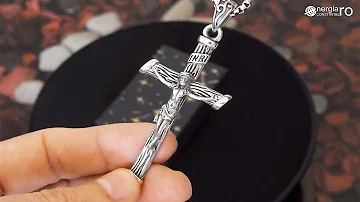 Amuleta Talisman Pandantiv Cruciulita Iisus Hristos ARGINT - cod PND922