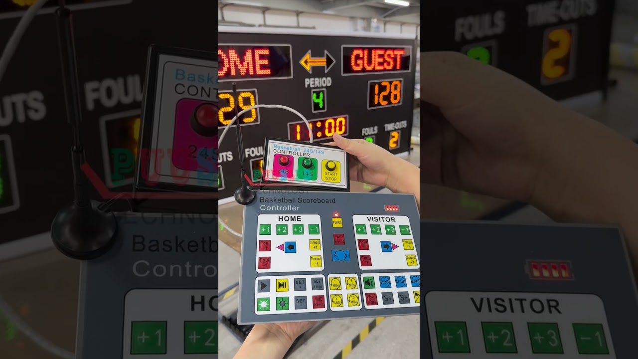 PUUSLED Hot Sales LED basketball scoreboard with RF remote control