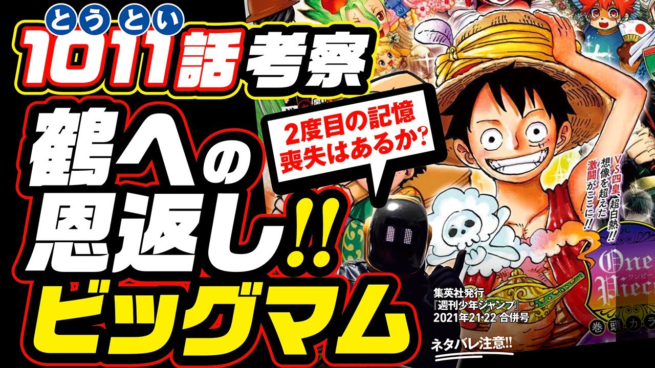 尊い 鶴への恩返し ビックマム 海賊同盟 の行方は 2度目の記憶喪失はあるのか ゼウスくんはナミの元に ワンピース 1011話 ネタバレ 考察 1012話の予想も One Piece考察 Youtube