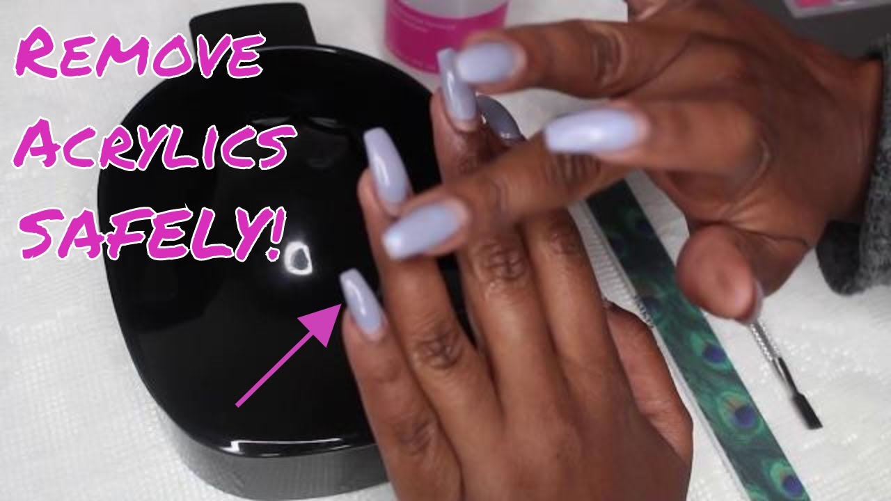 HOW TO SAFELY REMOVE ACRYLICS AT HOME💅🏽 - YouTube