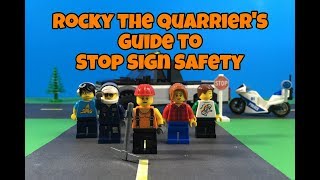 Rocky the Quarrier's Guide to Stop Sign Safety | LEGO Stop Motion PSA