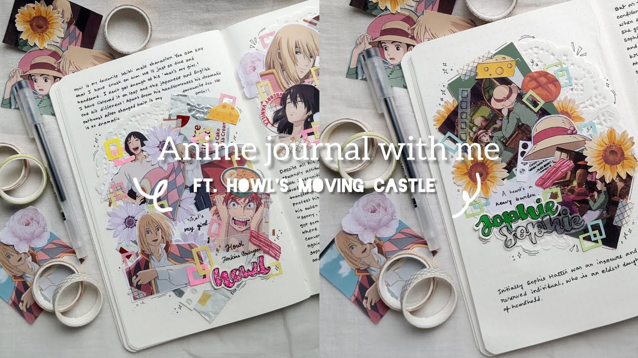 [calm art vlog] Anime journal with me🌷 studio Ghibli Howl's moving castle 🌷