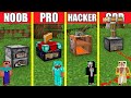 Minecraft Battle: INSIDE BLOCK HOUSE BUILD CHALLENGE - NOOB vs PRO vs HACKER vs GOD / Animation ONE