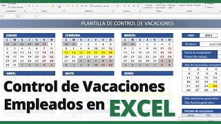 CONTROL DE VACACIONES en Excel 📆 Gestión de vacaciones para empleados screenshot 3