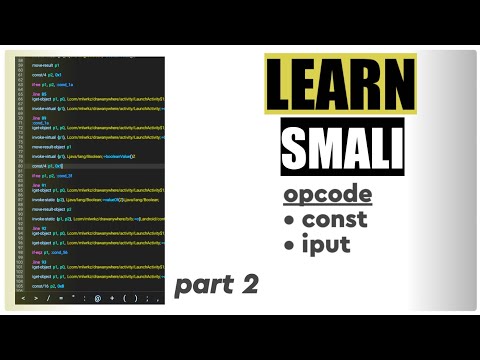 learn smali. smali basics opcode. const,iput. Reverse engineering.