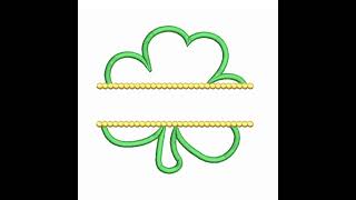 Split Shamrock Appliqué Embroidery Design | St. Patrick’s Day Monogram Applique