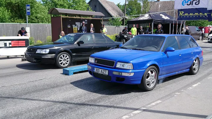 Audi RS2 Avant 2.2tq 20v vs Audi S4 C4 2.2tq 20v 1/8 mile drag race