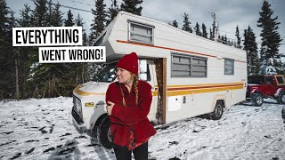 RV Road Trip NIGHTMARE! Caught in Winter Storm in Alaska & More Engine Trouble!?  (RV Life)