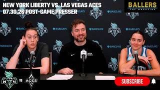 Breanna Stewart, Pauline Astier, HC Chris DeMarco: NY Liberty Postgame vs. Las Vegas Aces | 07.30.26