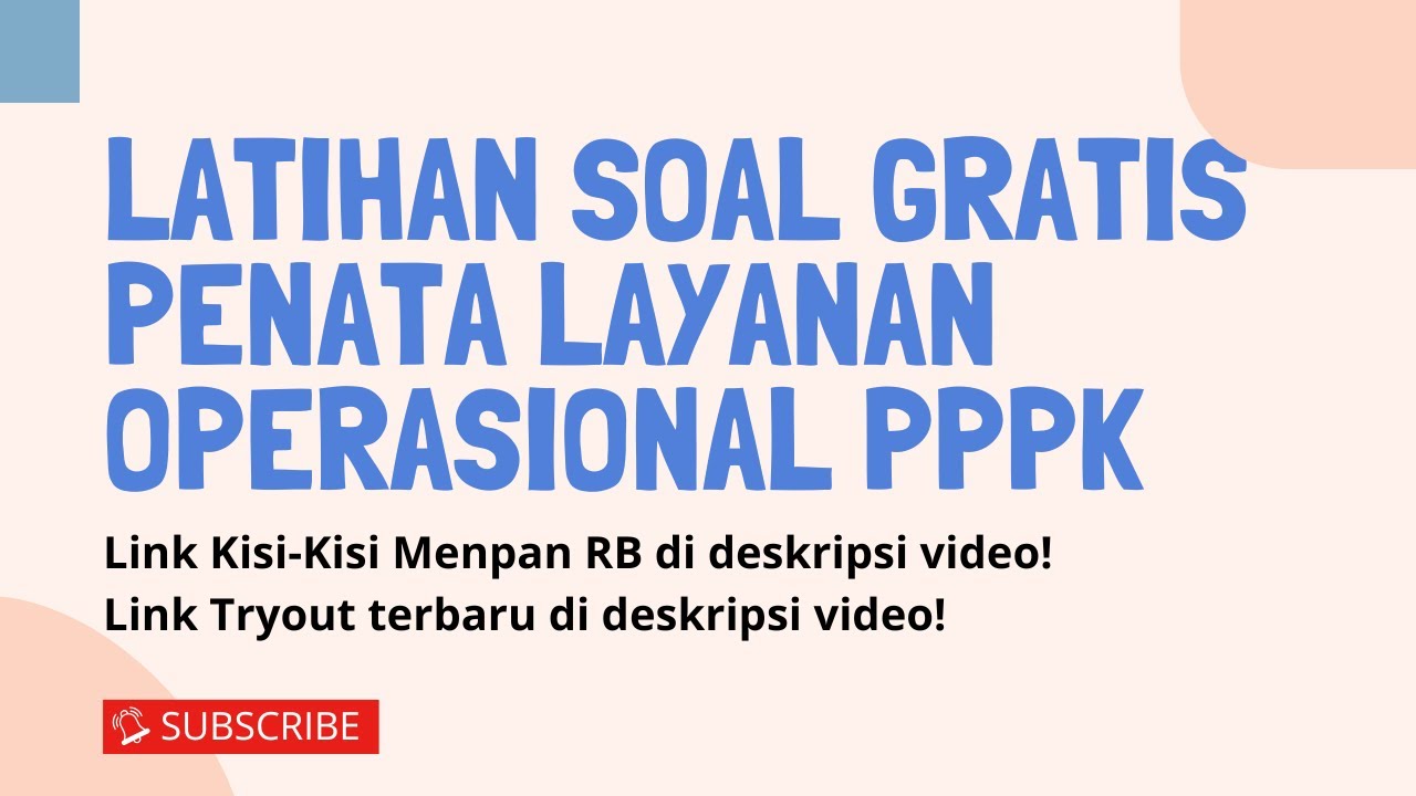 TRYOUT PENATA LAYANAN OPERASIONAL PPPK TERBARU #pppkteknis #pppk2024