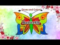Draw and color butterfly  easy art and drawing for kids
