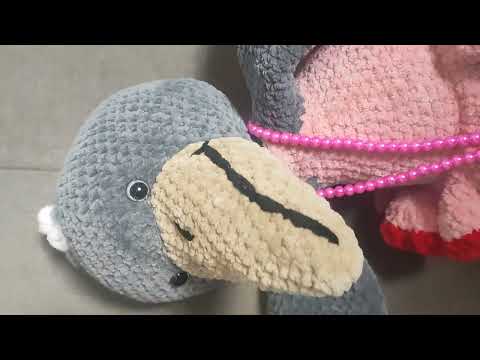 Іграшка м'яка в'язана пташка   Ворона  50 см велика ручна робота подарунок, видео 1