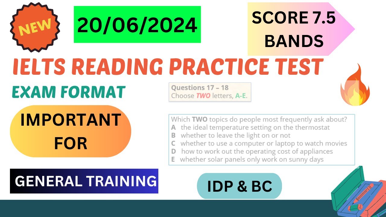 ielts general reading practice test 2024 with answers | 20.06.2024 ...
