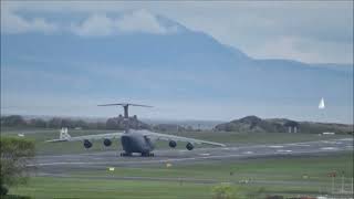 USAF Lockheed C-5M Super Galaxy (Travis) departs Prestwick Airport 01/05/22