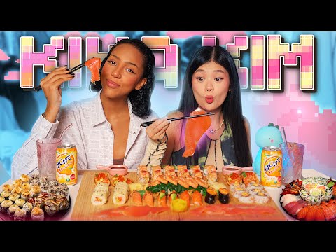 ASMR SUSHI & SASHIMI PLATTER MUKBANG / Salmon Mukbang // feat. Alisha from XO TEAM