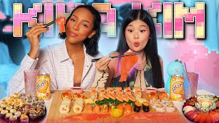 ASMR SUSHI & SASHIMI PLATTER MUKBANG / Salmon Mukbang // feat. Alisha from XO TEAM by Kika Kim 900,036 views 1 year ago 9 minutes, 56 seconds