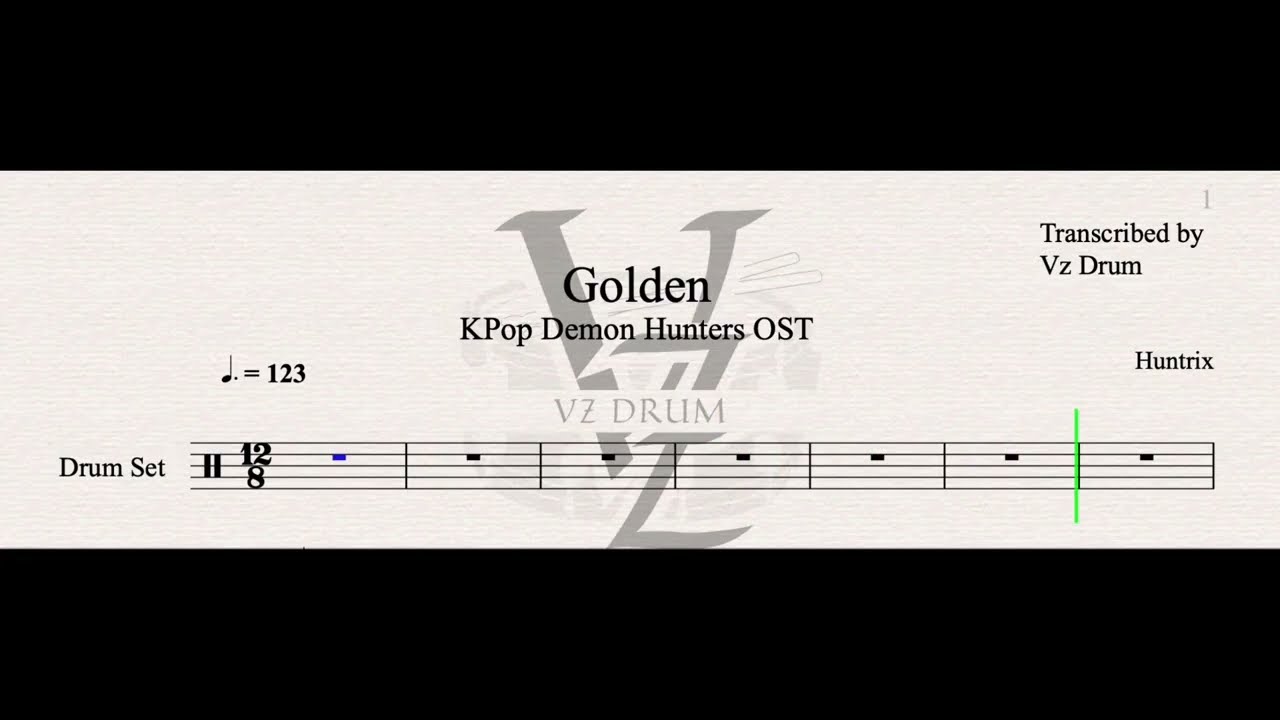 Huntrix - Golden (KPop Demon Hunters) Drum Score [ Drum Sheet