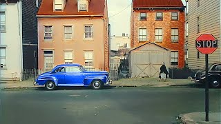 George Washington Bridge and New Jersey 1940s in color [60fps, Remastered] w/sound design added