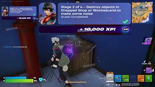 How to Destroy objects in Chopped Shop or Wonkeeland to make some noise Fortnite locations Quest!