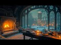 Cozy Reading Nook by the Fireplace ❄️ Dark Academia Winter Ambience for Reading & Solitude