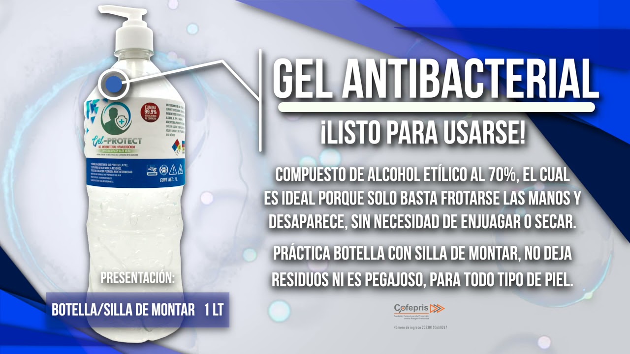 GEL ANTIBACTERIAL CON DISPENSADOR - CLEAN PROTECT