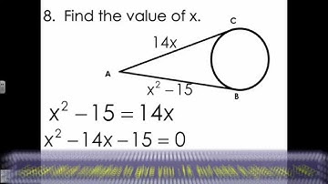 Lesson 8.2 Intersection of Circles and Tangent Segments
