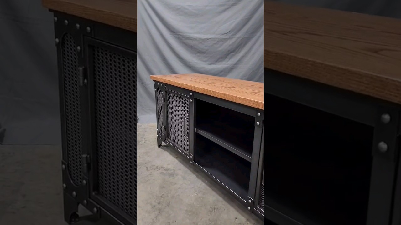 The Anvil Media Console, the top is solid oak for 100% authentic look and feel. 