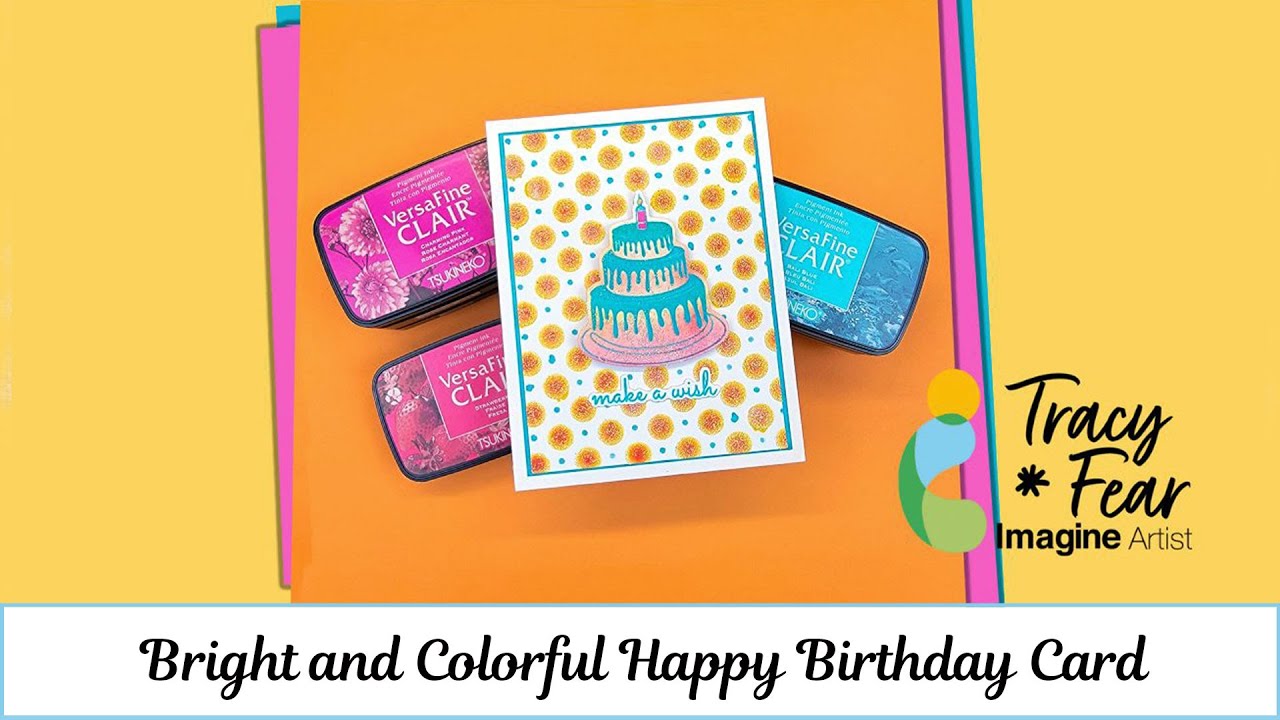 Яркая и красочная поздравительная открытка ко дню рождения