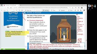 EnVision Geometry 6-6: Conditions of Special Parallelograms