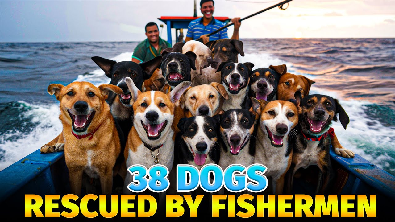 Fishermen Save 38 Dogs in Heartwarming Rescue - YouTube