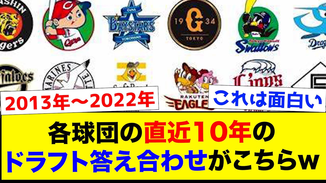 【まとめ】各球団の直近10年のドラフト答え合わせがこちらwww【なんJ反応集】