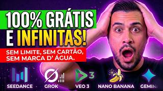 SEEDANCE 2.0, GROK E VEO 3.1 TOTALMENTE GRÁTIS E INFINITOS (110 VÍDEOS AO DIA!!) - Canal Dark