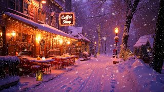 Cozy Jazz in a Quiet Winter Village Night ❄️ Gentle Jazz for Relaxation and Stress Relief
