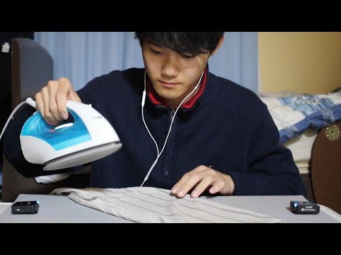 【ASMR】家庭的な男がアイロンがけをするだけの動画【SUB】This video of a homely man just ironing