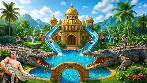 200 Days Building a Crocodile Resort with Secret Underground Castle Using Primitive Tools