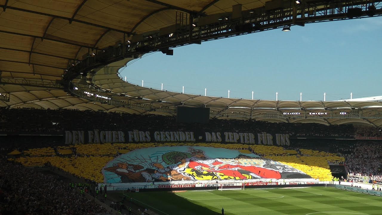 9.4.2017 VfB Stuttgart - Karlsruher SC  I Choreo, Pyro, Spielunterbrechung