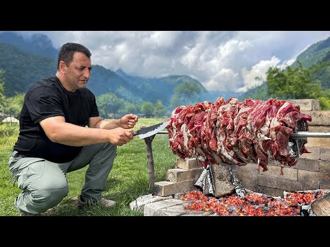 Butchering a Young Lamb for cooking Shawarma! Grilled Meat